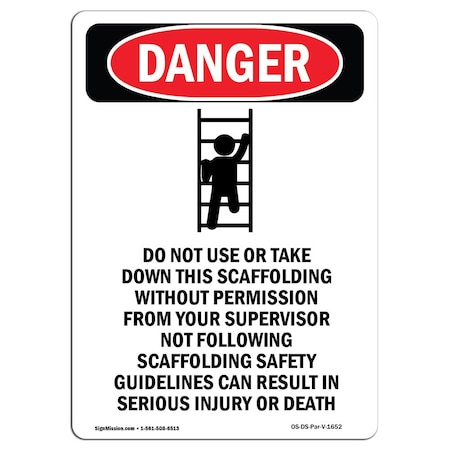 OSHA Danger, 7 Height, Aluminum